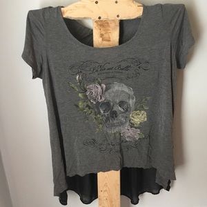 Torrid Skull High Low Sheer Back Top